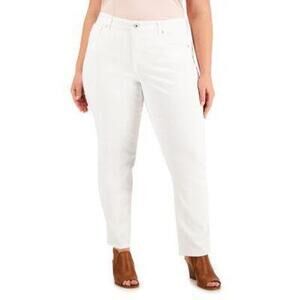 NWT Style & Co Plus Pants Tummy Control Straight-Leg Plus Size Tan 24W PETITE